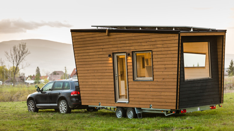 Car pulling tiny house