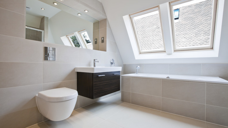 wall mounted toilet modern bathroom