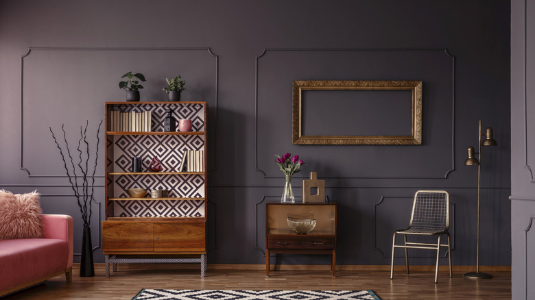 Dark purple room in berry tone