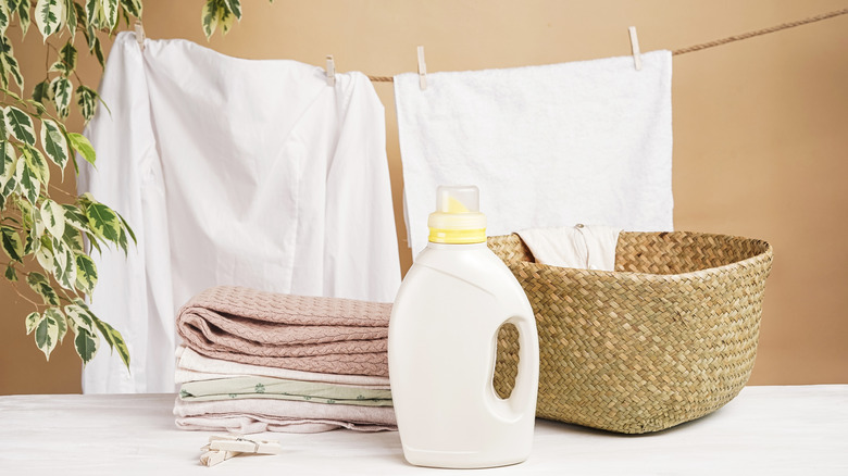 white linens drying 