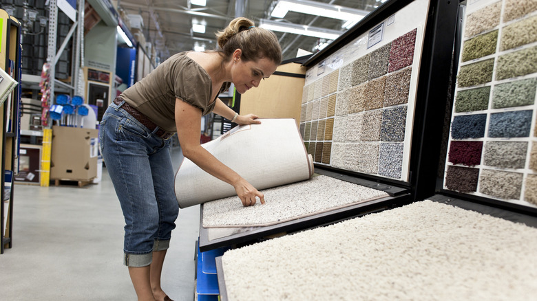 woman shopping for carpet