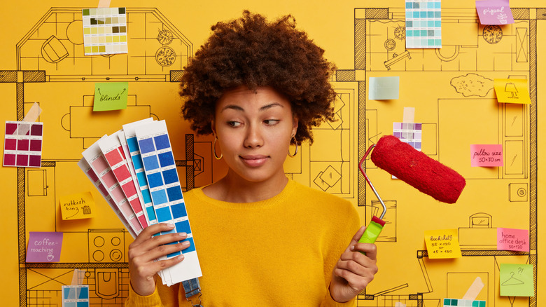 Women with painting supplies