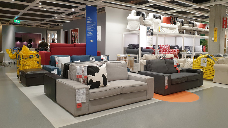 IKEA showroom floor couches