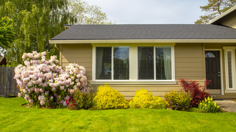 home with front flower bed