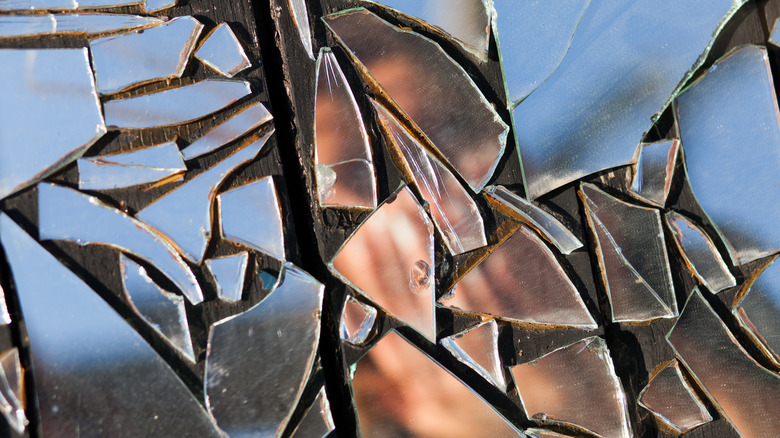 image in broken mirror