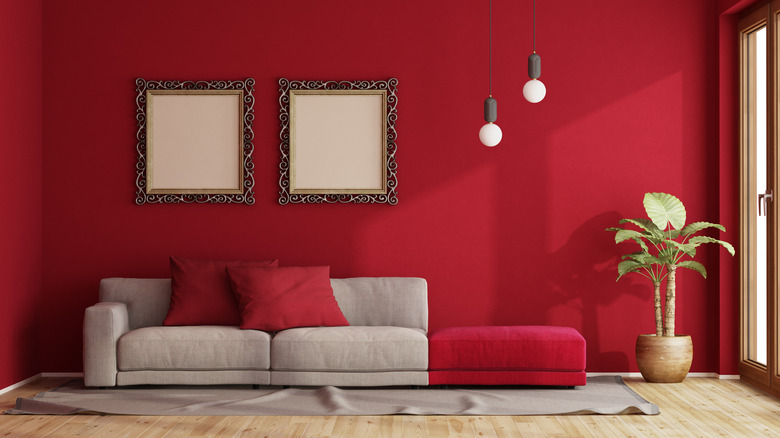 Room painted in all red