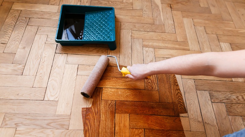 recoating faded wood floor