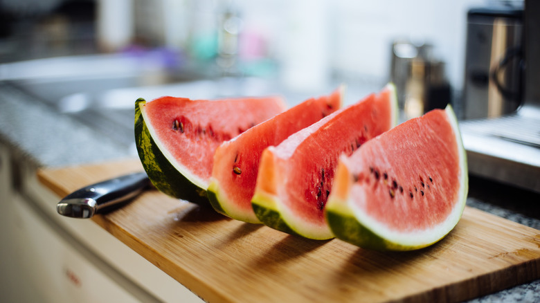 cut slices of watermelon 