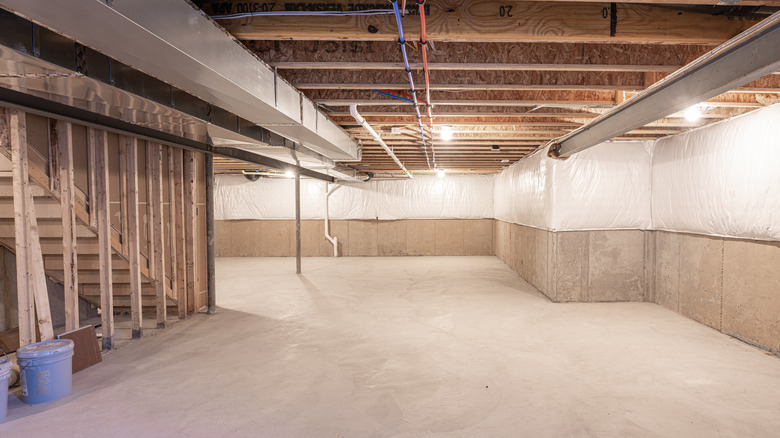 Insulating and waterproofing basement