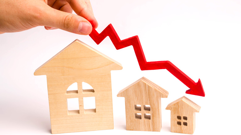 Housing market crash concept