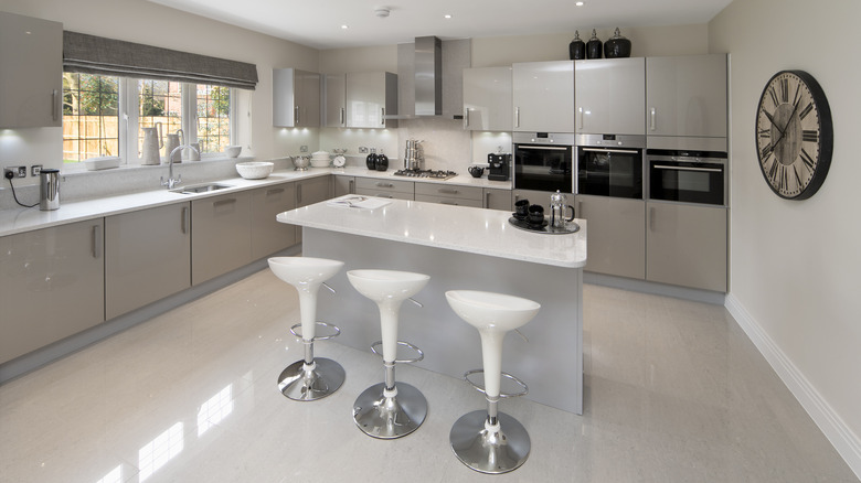 Kitchen with marble floors