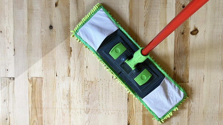 mop cleaning a hardwood floor