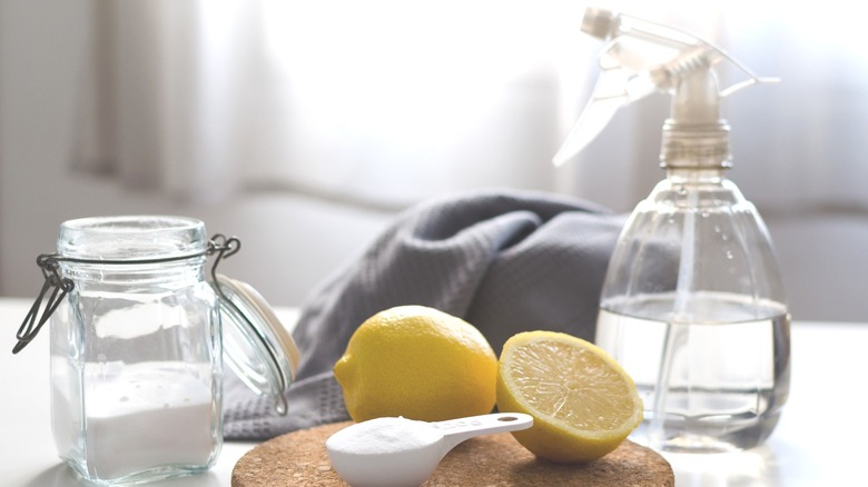 collection of natural ingredients for cleaning