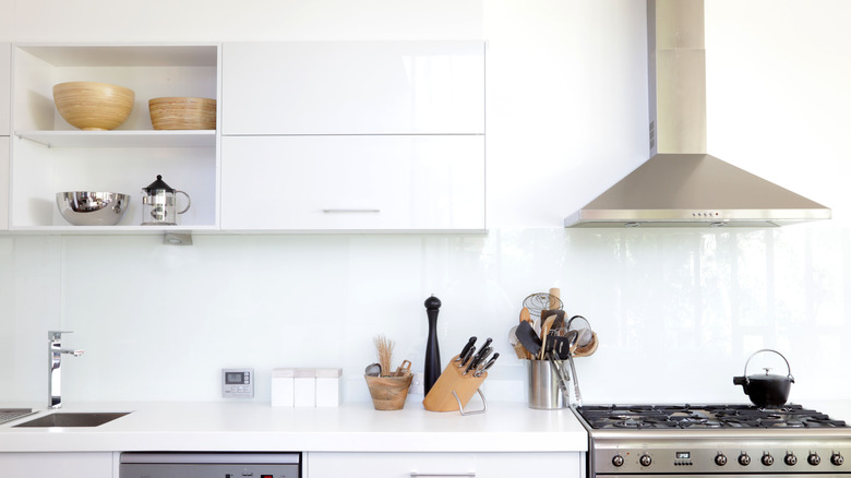 Modern kitchen with stainless stove
