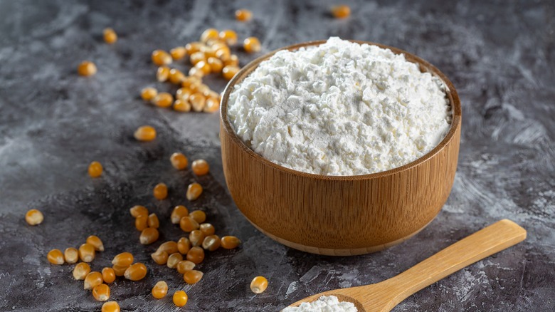 Cornstarch in a bowl.