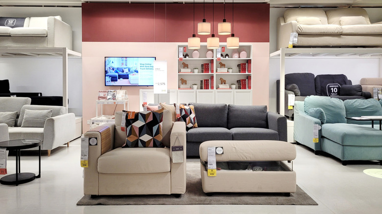 IKEA showroom with couches