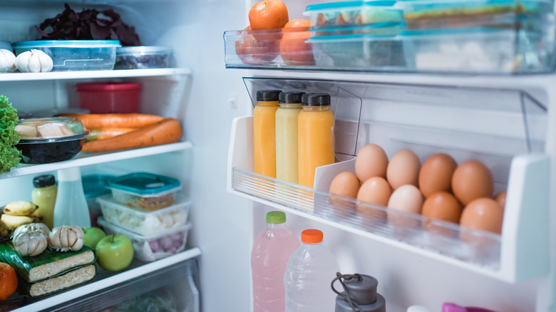 Refrigerator packed with food