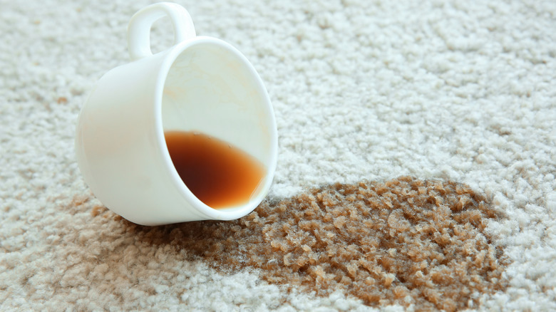 coffee spill white carpet