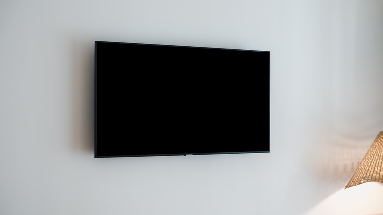 TV mounted on wall