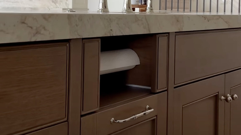 Bespoke paper towel holder drawer.