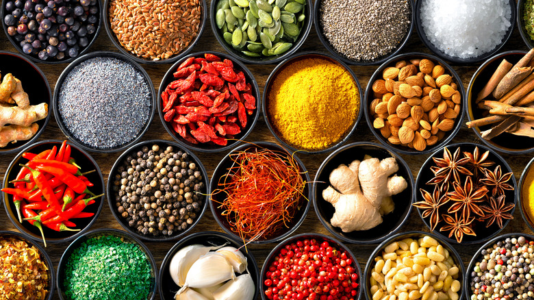 Colorful kitchen spices