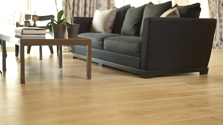 White oak floors in living room