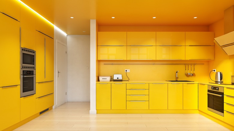 bright yellow kitchen