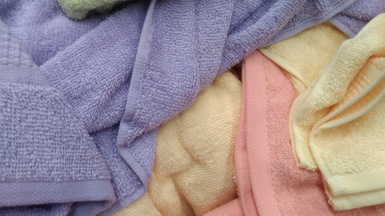 Pile of colorful towels