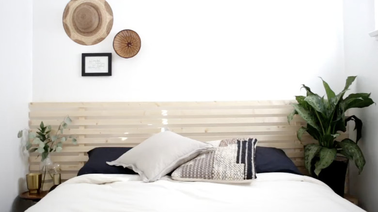 DIY wooden slat bed