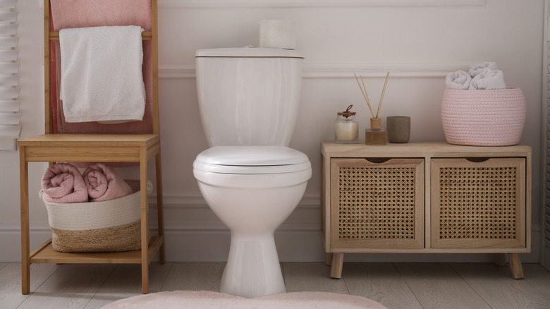 toilet in neatly maintained bathroom
