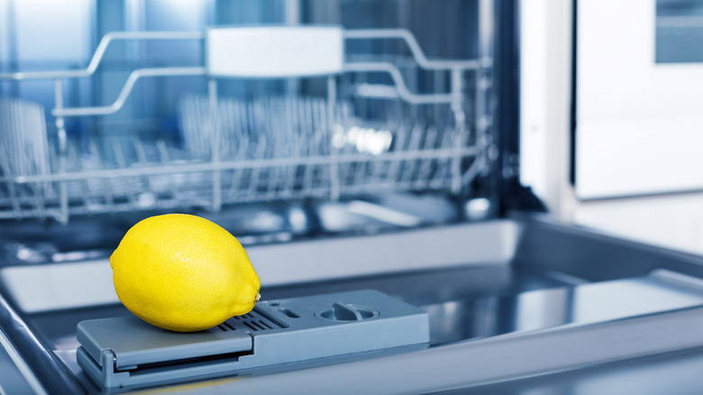 dishwasher with lemon inside