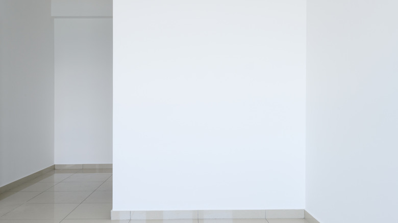 An empty room with clean white walls