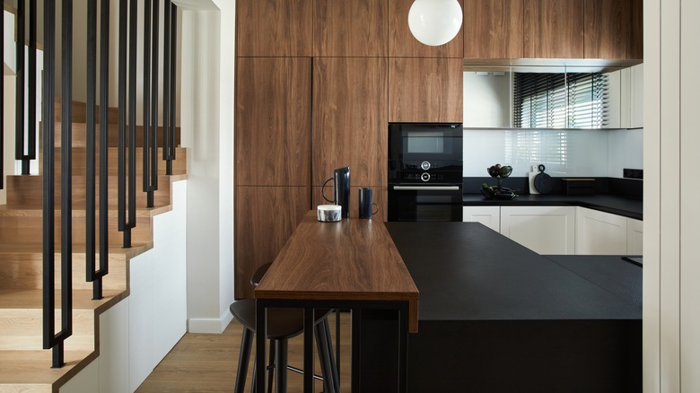 double-tier countertops in kitchen