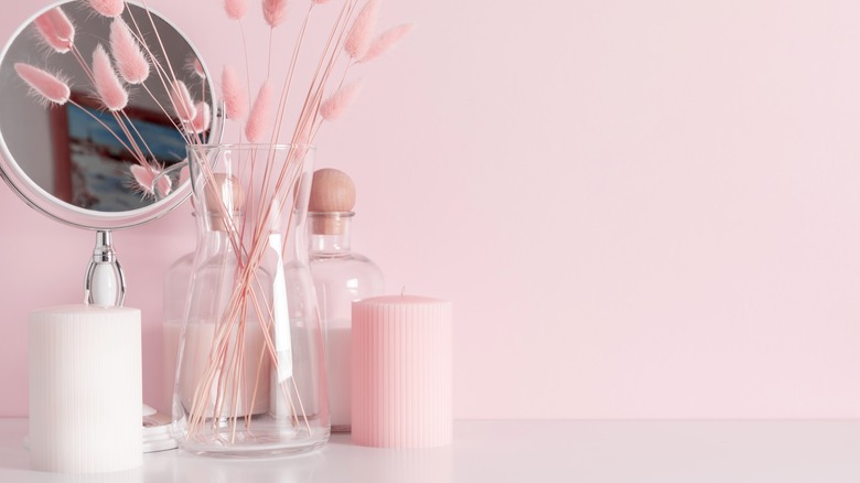 Pastel pink bathroom