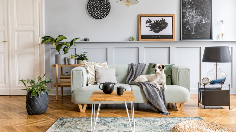 living room with wood flooring