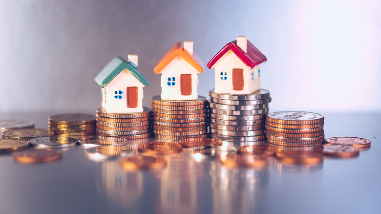 small houses on coins