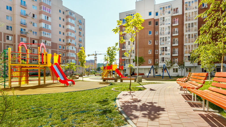 Condo community with playground