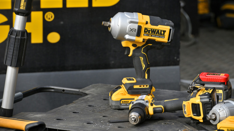 DeWalt tools on display