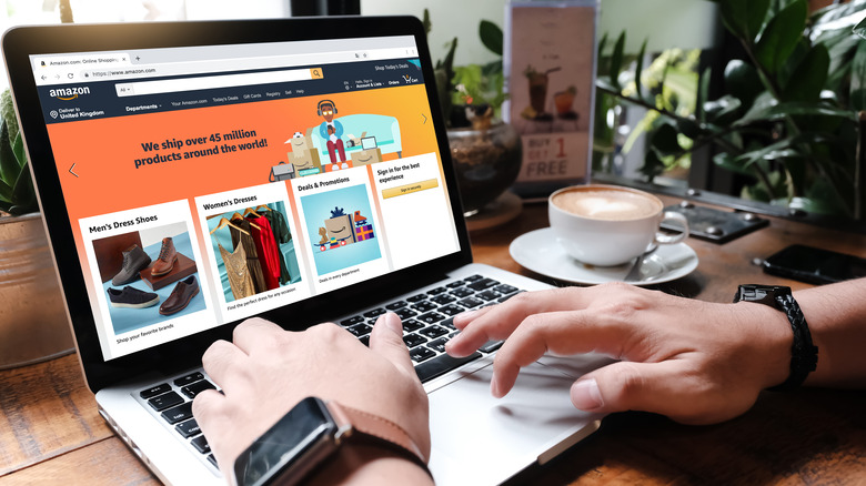 person shopping online on Amazon