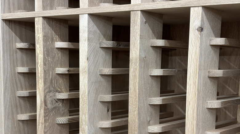 Empty wood wine rack