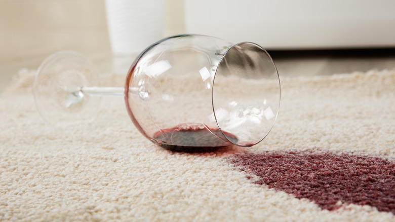Red wine on carpet