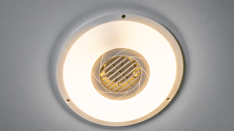 bathroom fan with LED light