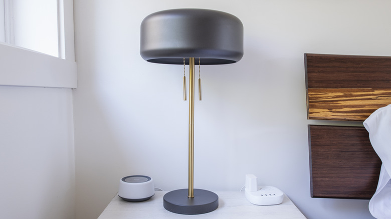 Decorative lamp inside a bedroom
