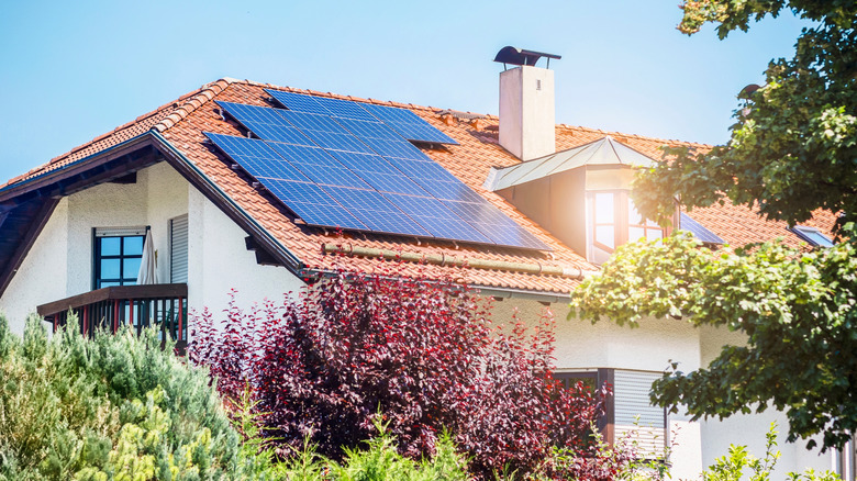 Solar panels on a home