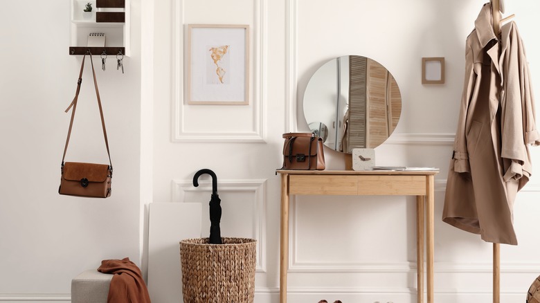 Entryway with white walls