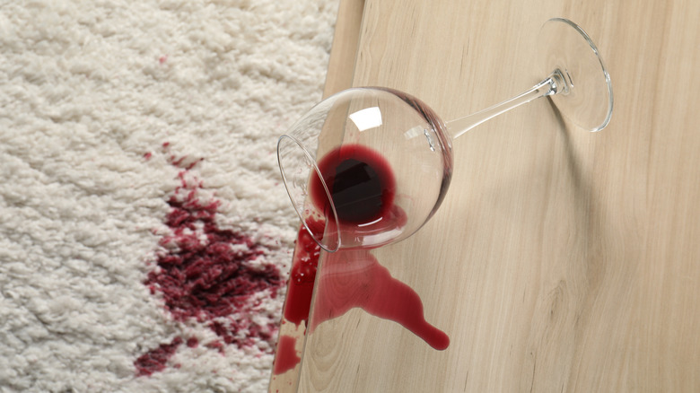 Spilled wine on carpet 