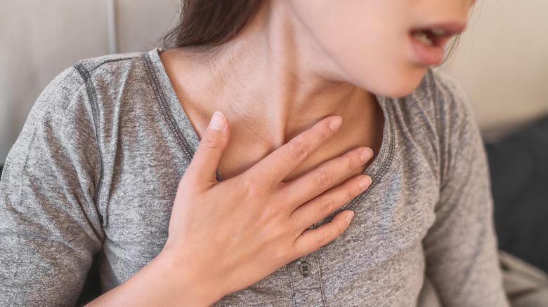 Woman with respiratory issues