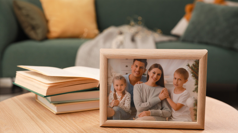 family photo on a table