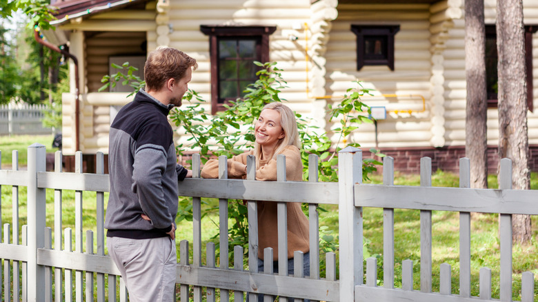 A man and a woman chatting 