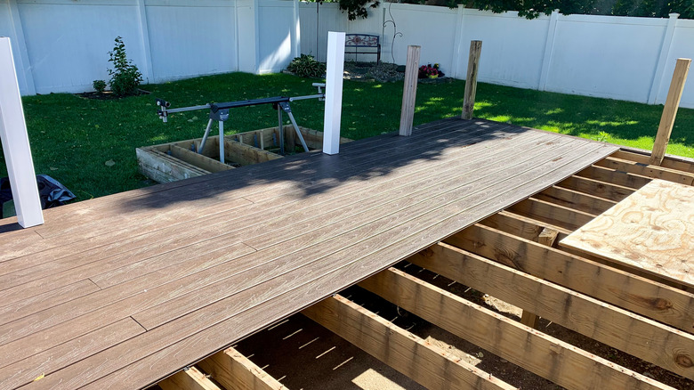 back deck under construction